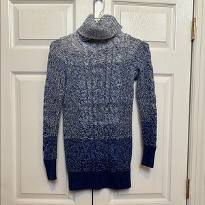 GAP Blue Gradient Knit Turtleneck Sweater Dress XS